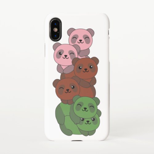 Gynosexual Flag Pride Lgbtq Cute Panda Pile iPhone iPhone X Case