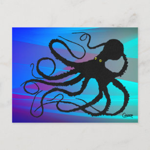 Gyotaku Octopus - Postcard