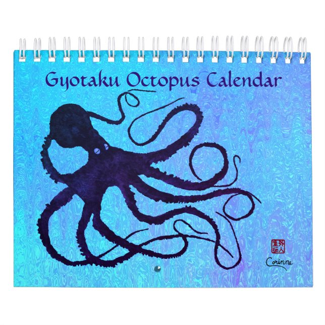 Gyotaku Octopus - Small Calendar (Cover)