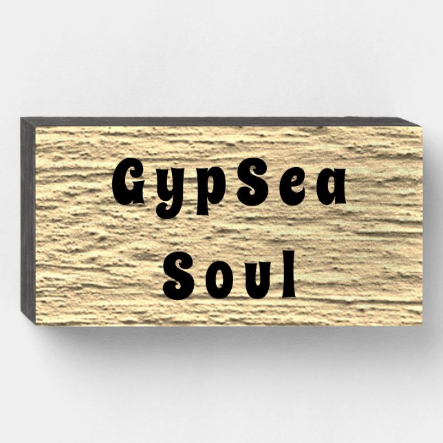 "GypSea Soul" Sandy Beach Wood Box Sign (Front Horizontal)