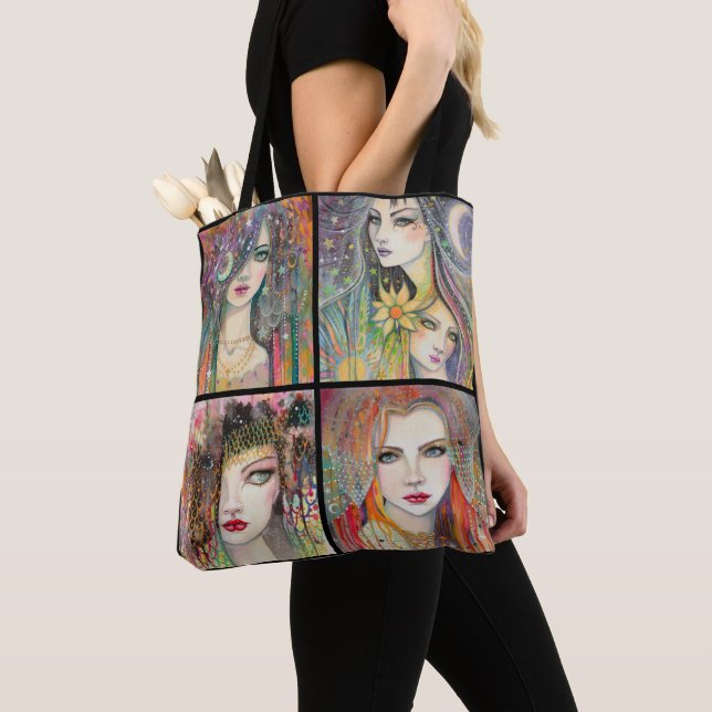 Gypsies Bohemian Fantasy Art Tote Bag (Close Up)