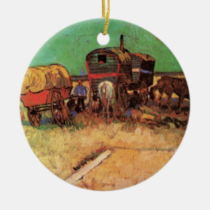 Gypsies with Caravans by Vincent van Gogh Ceramic Ornament