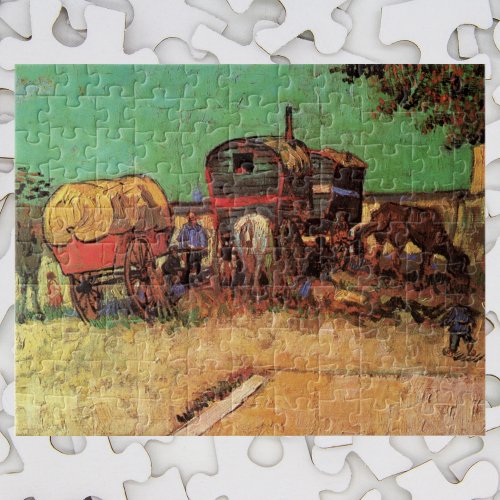 Gypsies with Caravans by Vincent van Gogh Jigsaw Puzzle