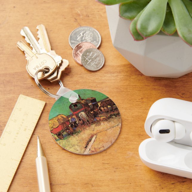Gypsies with Caravans by Vincent van Gogh Keychain (Desk)