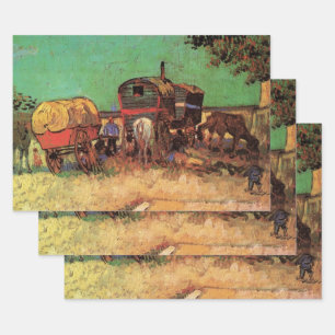 Gypsies with Caravans by Vincent van Gogh Wrapping Paper Sheets