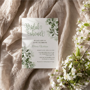 Gypsophila Baby's-breath Eucalyptus Bridal Shower Invitation