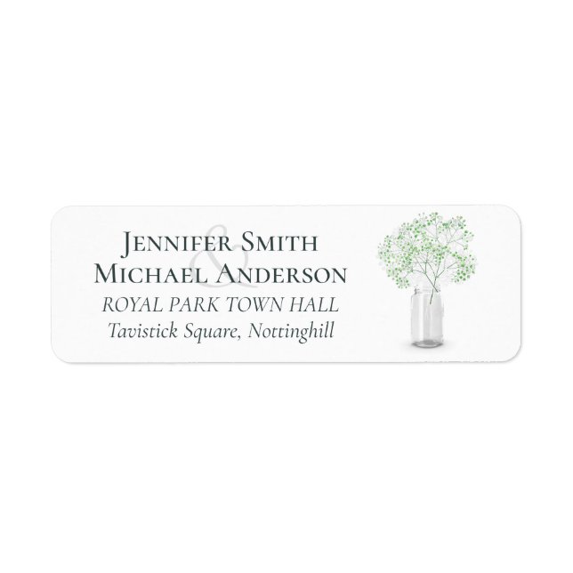 Gypsophila Babys Breath Simple Elegant Wedding Label (Front)