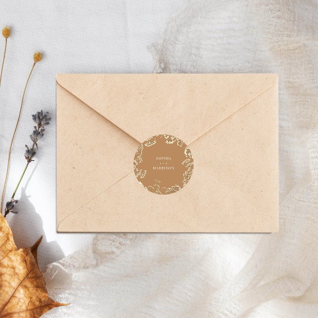 Gypsophila Goldenrod Wedding Classic Round  Sticker (Creator Uploaded)