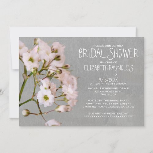 Gypsophilia Bridal Shower Invitations