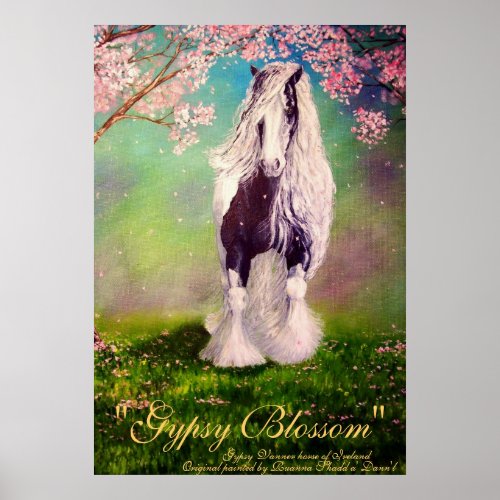 Gypsy Blassom Irish Vanner Stallion pinto horse Poster