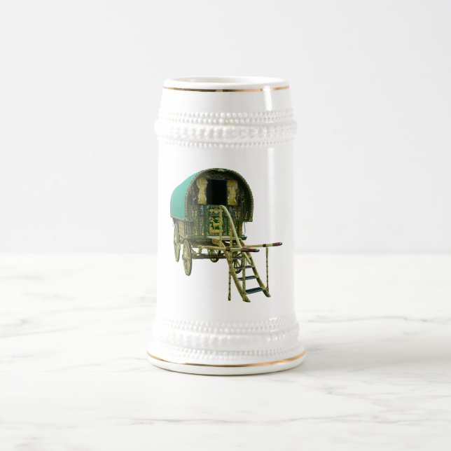 Gypsy bowtop caravan beer stein (Center)