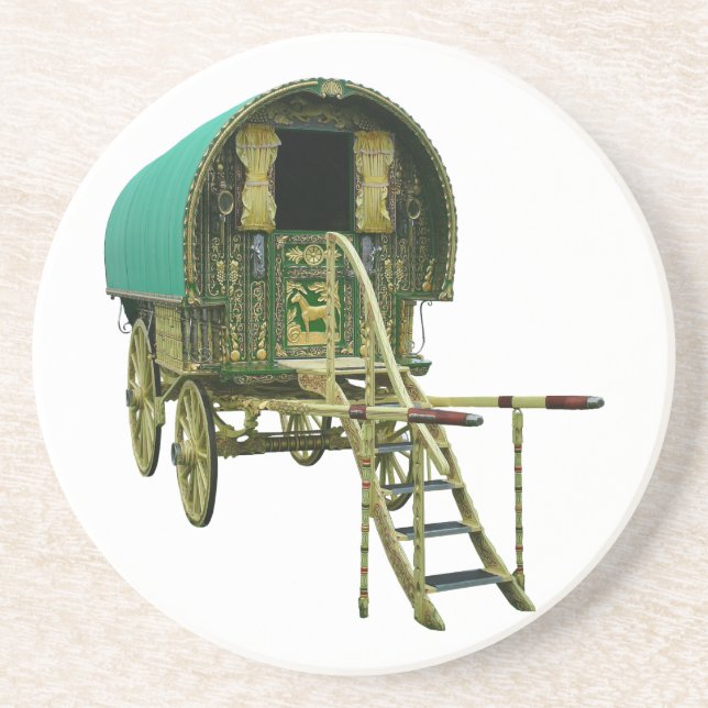 Gypsy bowtop caravan coaster (Front)