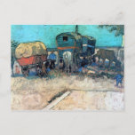 Gypsy camp with horse carriage - Vincent van Gogh Postcard<br><div class="desc">This painting titled, Gypsy camp with horse carriage is made by the famous artist, Vincent van Gogh. About Vincent van Gogh Vincent van Gogh saw color as the chief symbol of expression. There is a reason his art connects with the viewers, because van Gogh was determined to give happiness by...</div>