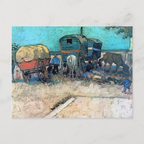 Gypsy camp with horse carriage _ Vincent van Gogh Postcard