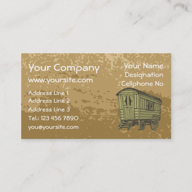 Gypsy caravan wagon business card (Front)