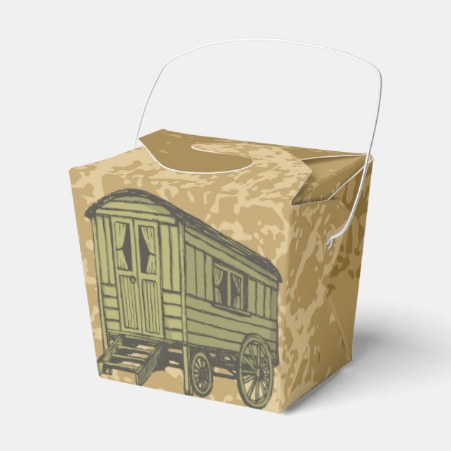 Gypsy caravan wagon favor boxes (Front Side)