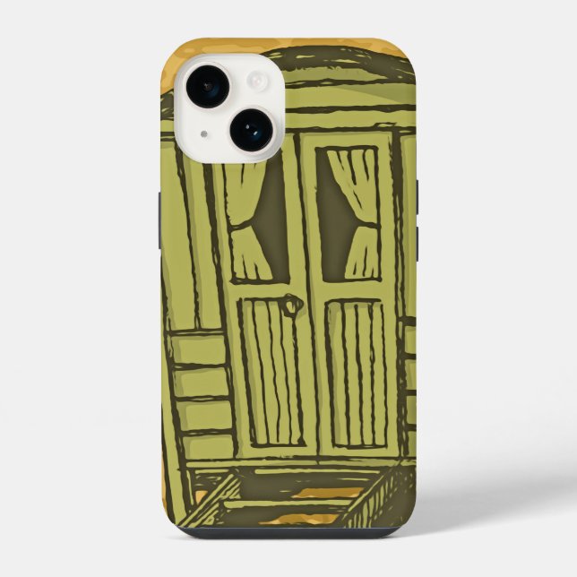 Gypsy caravan wagon iphone case (Back)
