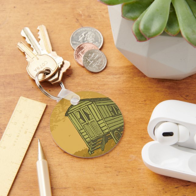 Gypsy caravan wagon keychain (Desk)
