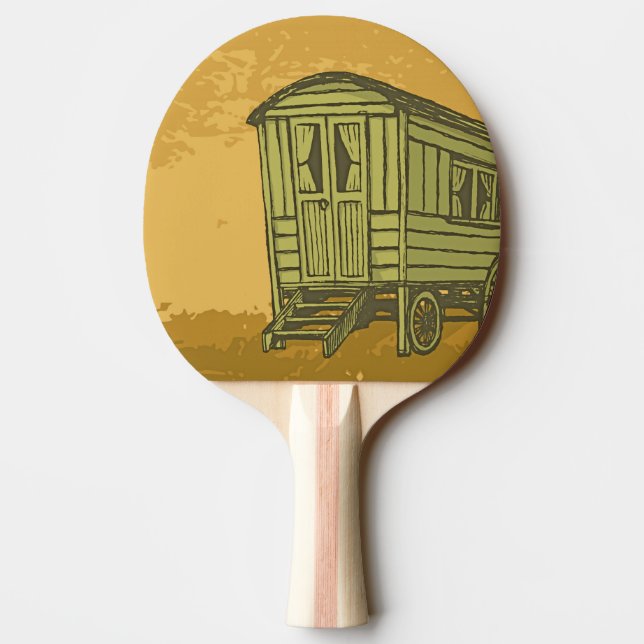 Gypsy caravan wagon Ping-Pong paddle (Back)