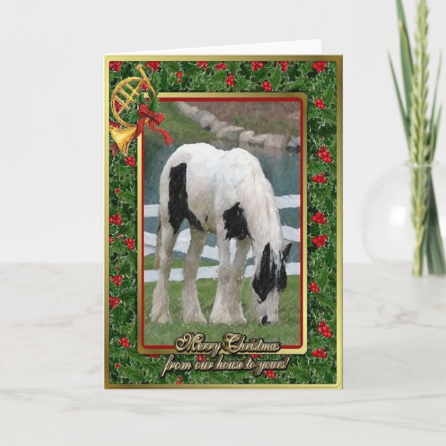Gypsy Cob Horse Blank Christmas Card (Front)