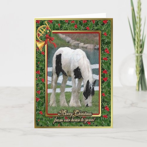 Gypsy Cob Horse Blank Christmas Card