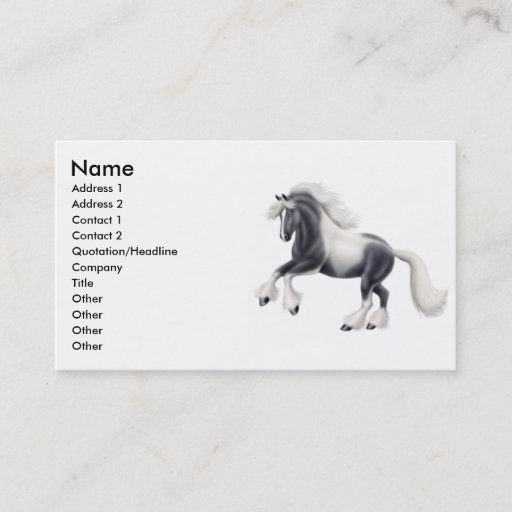 Customizable Gypsy Cob Horse Business Card