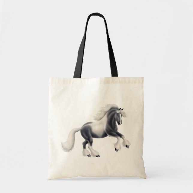 Gypsy Cob Vanner Horse Tote Bag (Front)