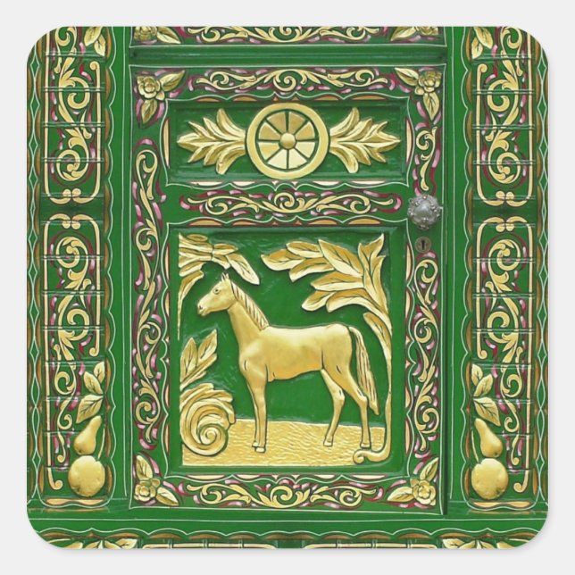 Gypsy door detail square sticker (Front)