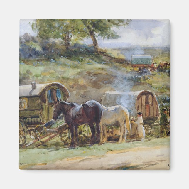 Gypsy Encampment, Appleby, 1919 Magnet (Front)