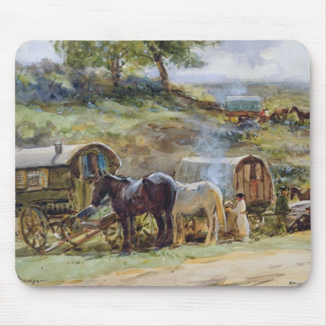 Gypsy Encampment, Appleby, 1919 Mouse Pad (Front)
