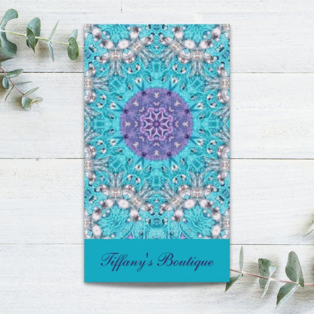 Gypsy Ethnic Embroidery  turquoise blue bohemian Business Card (Gypsy Ethnic Embroidery turquoise blue bohemian Business Card)