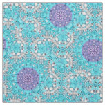 Gypsy Ethnic Embroidery  turquoise blue bohemian Fabric