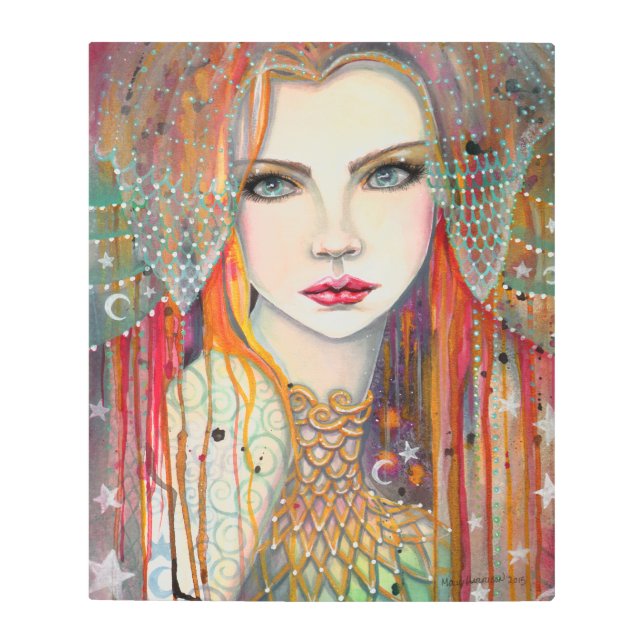 Gypsy Fantasy Woman Metal Art Print Bohemian (Front)