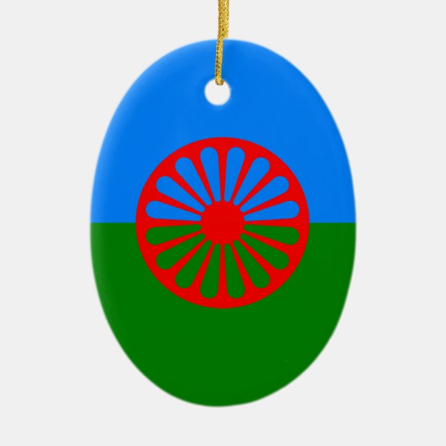 Gypsy flag ceramic ornament (Front)