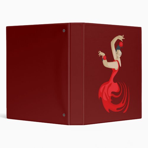 Gypsy Flamenco Dancer 3 Ring Binder