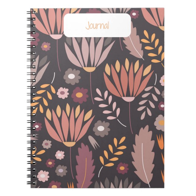 Gypsy Flower Bohemian Notebook Design (Front)