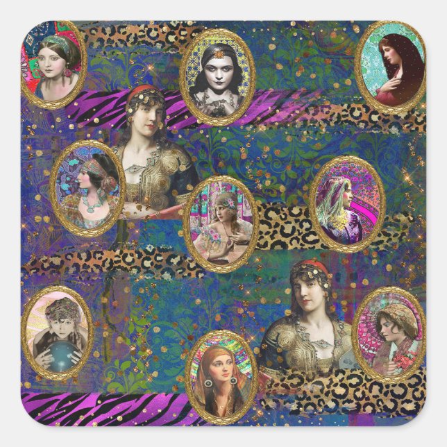 Gypsy Garden, boho style stickers (Front)