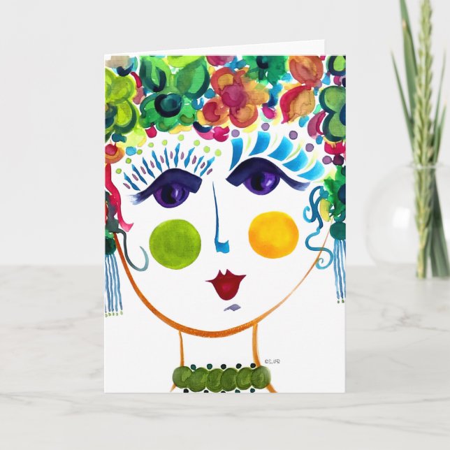 Gypsy Garden Girl Autumn - Note Card (Front)