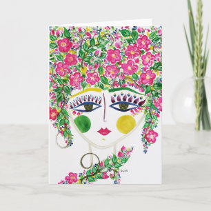 Gypsy Garden Girl Cherry Blossom - Note Card