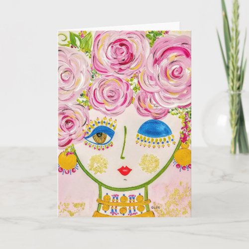 Gypsy Garden Girl Glow _ Note Card