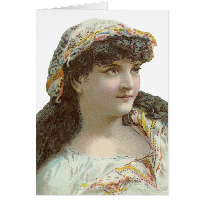 Gypsy girl greeting cards