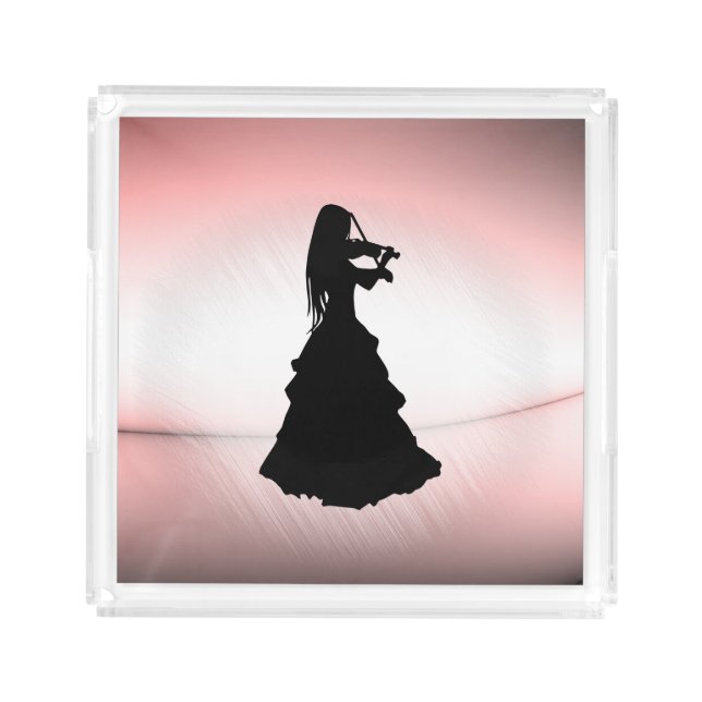 Gypsy Girl Plays Violin Acrylic Tray (Front)