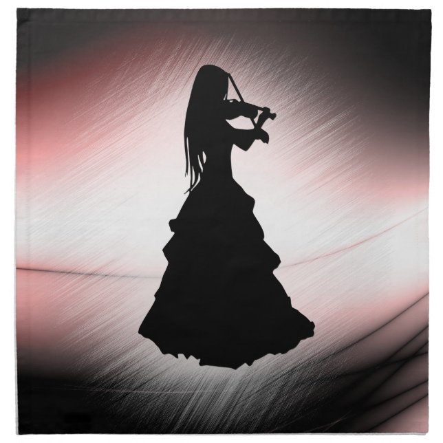 Gypsy Girl Plays Violin Cloth Napkin (Front)