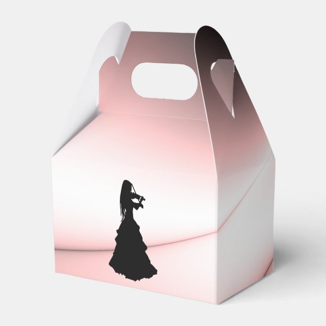 Gypsy Girl Plays Violin Favor Boxes (Front Side)