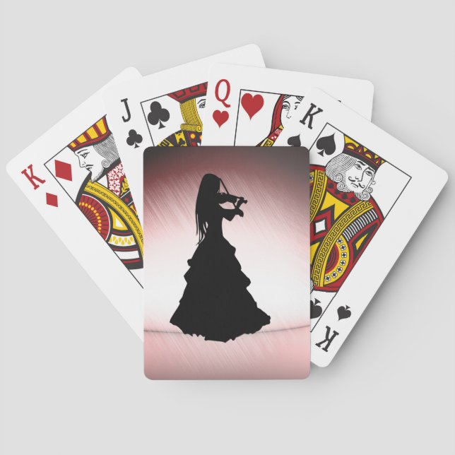 Gypsy Girl Plays Violin Poker Cards (Back)