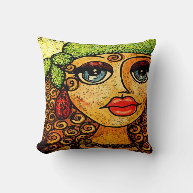 Gypsy girl throw pillow (Front)
