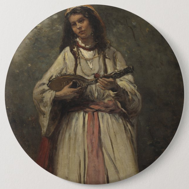 Gypsy Girl with Mandolin Button (Front)