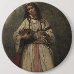 Gypsy Girl with Mandolin Button