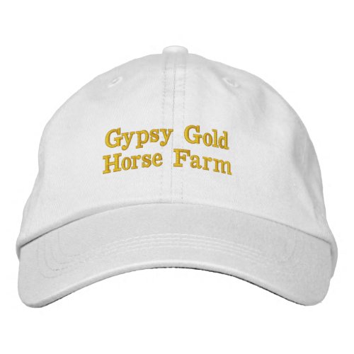 Gypsy Gold Horse Farm white ballcap Embroidered Baseball Cap