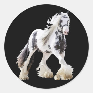 Gypsy Mare Stallion Draft Horse Classic Round Sticker